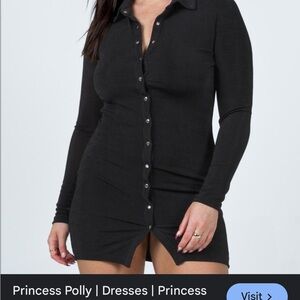 Princess Polly Black Long Sleeve Dress